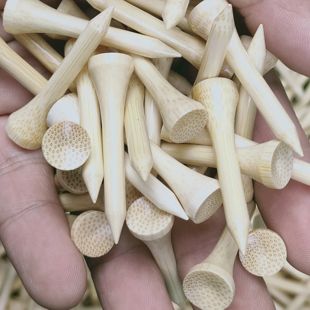 100Pcs Golf Tees Bamboo 42mm