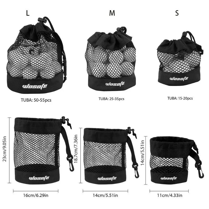 Black Mesh Golf Ball Pouch Bag