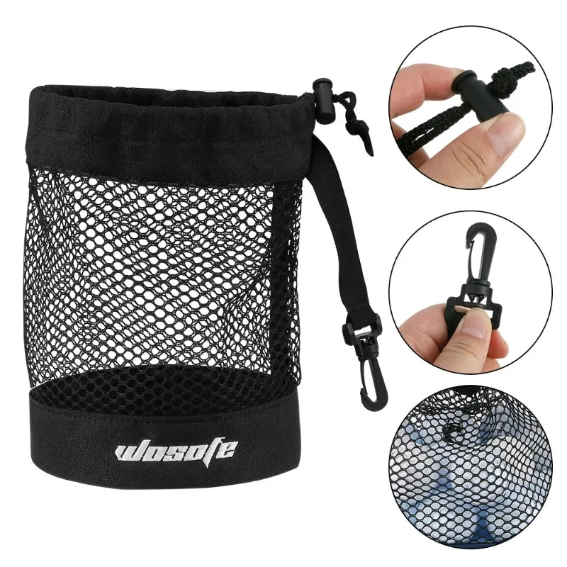 Black Mesh Golf Ball Pouch Bag